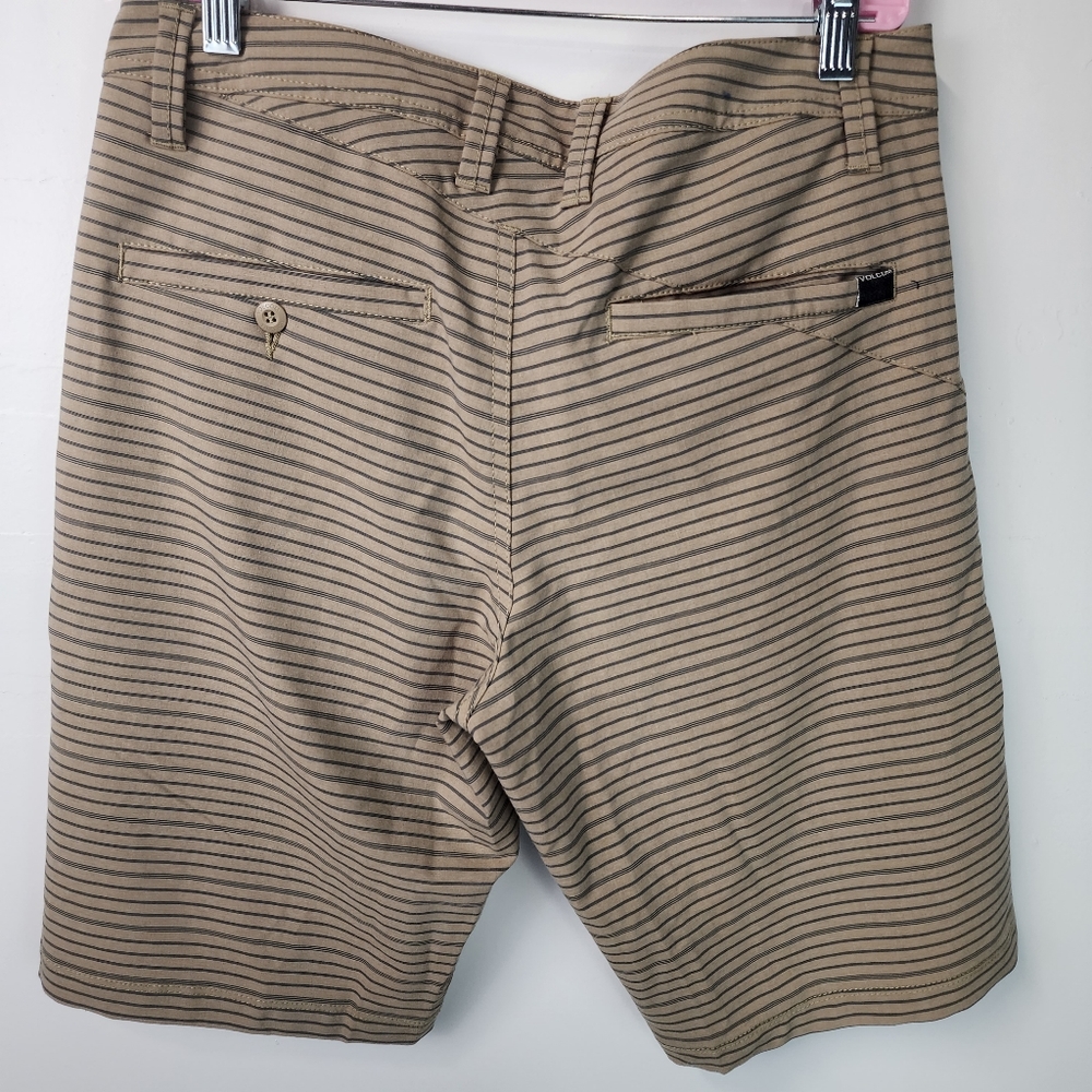 Volcom men's striped brown blue shorts size 30 regular straight surf & turf - Picture 4 of 8